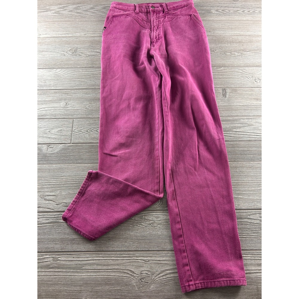 Vintage Z Cavaricci Z-Blaze Magenta Purple High Waisted Western Denim Pants 27